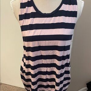 J. Crew Pink and Black Striped Top